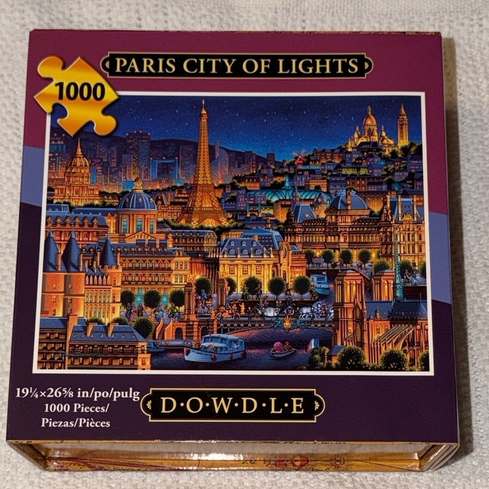 Dowdle Paris City of Lights 1000 Piece Jigsaw Puzzle Folk Art Eiffel Tower 10273